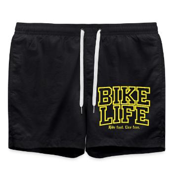 Ride fast Live Free Gelb - Badeshorts - Schwarz - Vorne - AI Model Male 185 light (185cm)