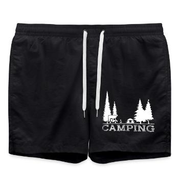 Camping Shirt - Swim Trunks - black - Front - AI Model Male 185 light (185cm)