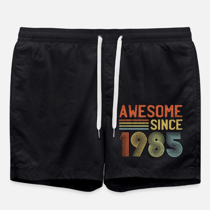 Awesome Since 1985" – Retro Vintage 40th Birthday - Swim Trunks - black