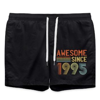 Awesome Since 1995" – Retro Vintage 30th Birthday - Swim Trunks - black - Front - AI Model Male 185 light (185cm)