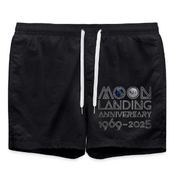 Vêtements vintage de l’atterrissage sur la lune 56e anniversaire - Short de bain - noir - Devant - AI Model Male 185 light (185cm)