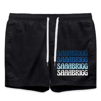 Saaabrigg Saarbrücken Dialect Gift - Swim Trunks - black - Front - AI Model Male 185 light (185cm)
