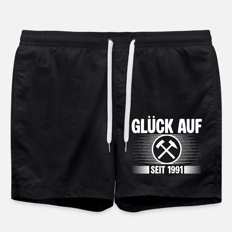 Glueck auf seit 1991 - Badeshorts - Schwarz
