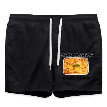 Make Lasagna Great Again - Swim Trunks - black - Front - AI Model Male 185 light (185cm)