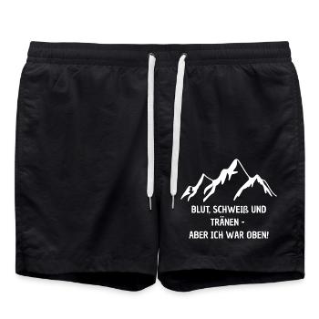 Ich war oben! - Badeshorts - Schwarz - Vorne - AI Model Male 185 light (185cm)