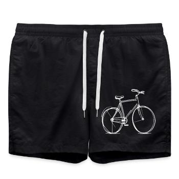 Dessin au trait de vélo - Short de bain - noir - Devant - AI Model Male 185 light (185cm)