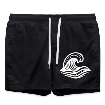 Wave Symbol Ocean - Swim Trunks - black - Front - AI Model Male 185 light (185cm)