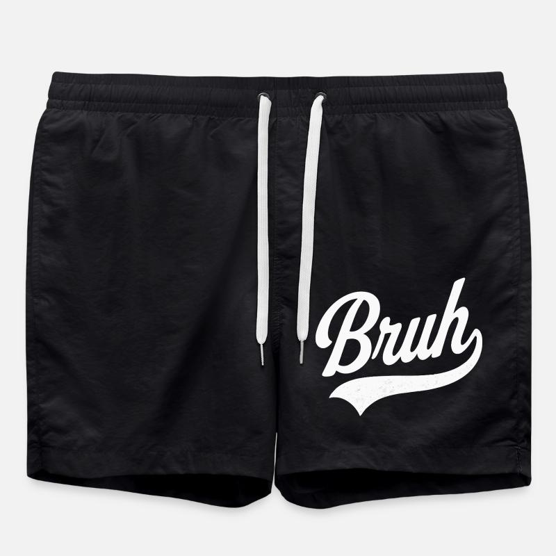 Style rétro Bruh - Short de bain - noir