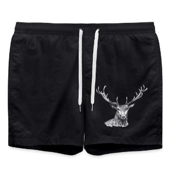 Hirsch - Badeshorts - Schwarz - Vorne - AI Model Male 185 light (185cm)