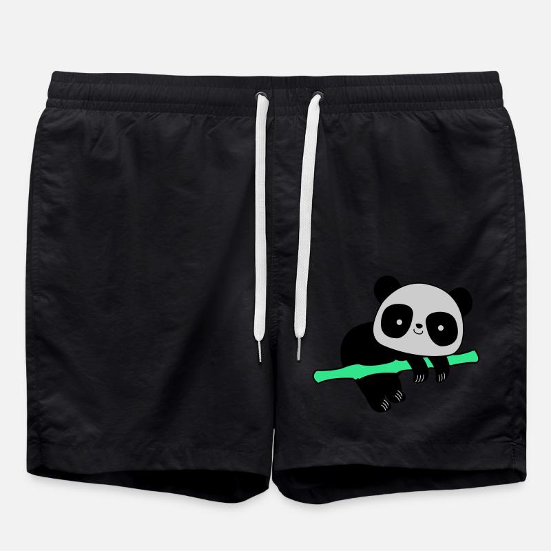 Pandabär - Badeshorts - Schwarz