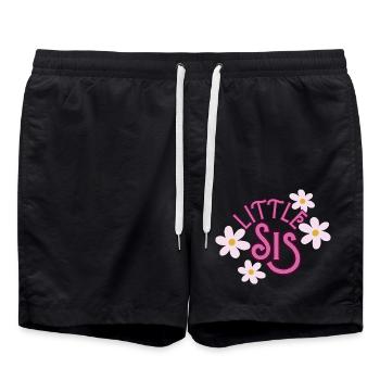 Little Sis - Shirt für Geschwister - Badeshorts - Schwarz - Vorne - AI Model Male 185 light (185cm)