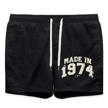 1974 Jahrgang geboren Legenden Geburtstag Geschenk - Badeshorts - Schwarz - Vorne - AI Model Male 185 light (185cm)