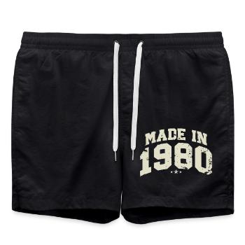 1980's Vintage Born Legends Birthday Gift - Swim Trunks - black - Front - AI Model Male 185 light (185cm)