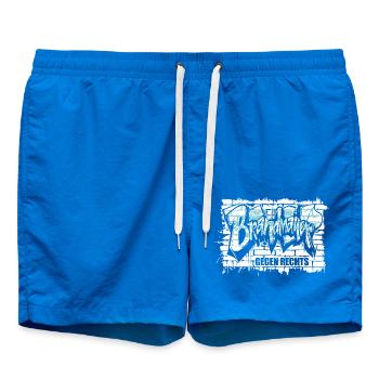 Brandmauer - Gegen Rechts, gegen Hetze - Badeshorts - Cobalt blue - Vorne