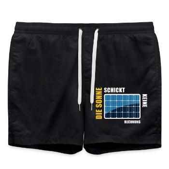 Die Sonne schickt keine Rechnung - Photovoltaik - Badeshorts - Schwarz - Vorne - AI Model Male 185 light (185cm)
