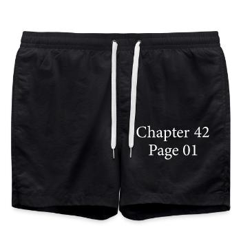 Chapter 42 Page 1 | Cadeau 42e Anniversaire 42 ans - Short de bain - noir - Devant - AI Model Male 185 light (185cm)