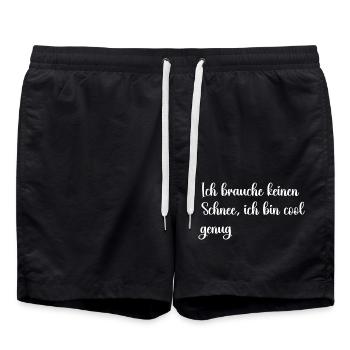 Ich brauche keinen Schnee ich bin cool genug - Badeshorts - Schwarz - Vorne - AI Model Male 185 light (185cm)