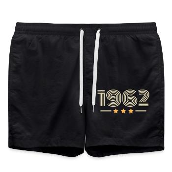 Legendär seit 1962 Geburtstagsgeschenk 1962 - Badeshorts - Schwarz - Vorne - AI Model Male 185 light (185cm)