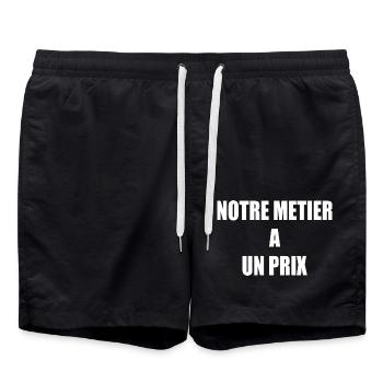 Notre métier a un prix - Short de bain - noir - Devant - AI Model Male 185 light (185cm)