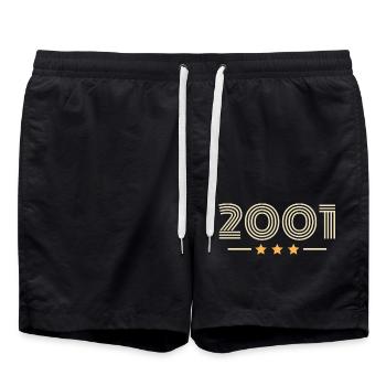 Legendär seit 2001 Geburtstagsgeschenk 2001 - Badeshorts - Schwarz - Vorne - AI Model Male 185 light (185cm)