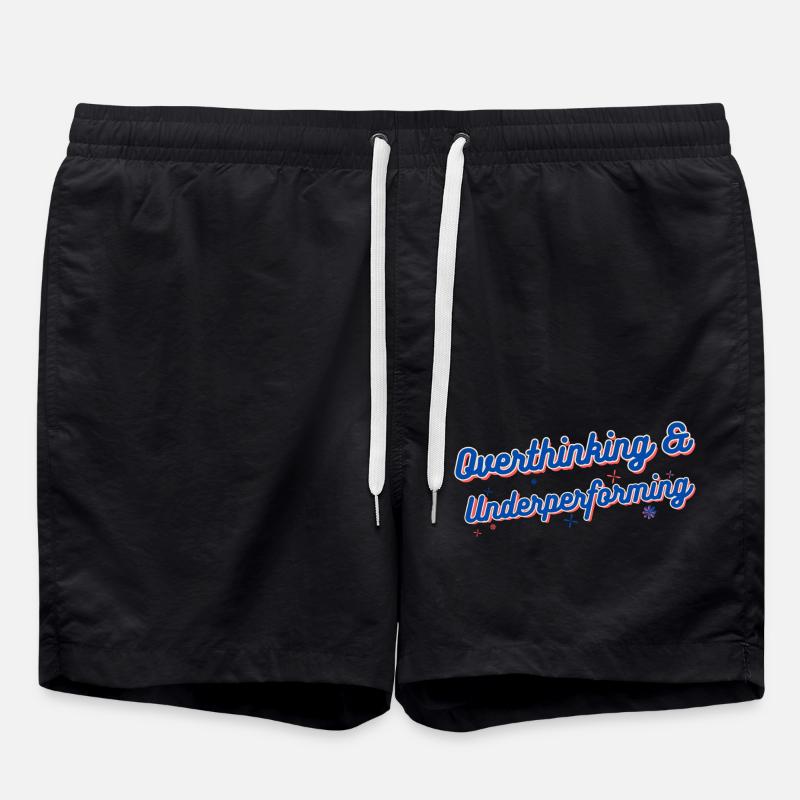 Overthinking & Underperforming - Swim Trunks - black