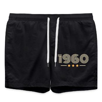 Legendär seit 1960 1960 Geburtstagsgeschenk - Badeshorts - Schwarz - Vorne - AI Model Male 185 light (185cm)
