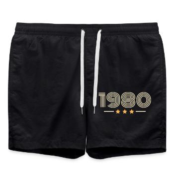 Legendary Since 1980 Gift D Birthday 1980 - Swim Trunks - black - Front - AI Model Male 185 light (185cm)