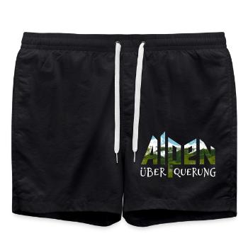 Alpenüberquerung Alpen Überquerung Wandern - Badeshorts - Schwarz - Vorne - AI Model Male 185 light (185cm)