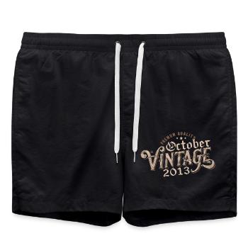 Octobre Cadeau D'anniversaire | Né en Octobre 2013 - Short de bain - noir - Devant - AI Model Male 185 light (185cm)