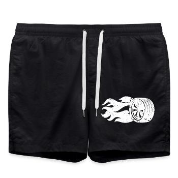 Burning Tire Flames Motorsport - Swim Trunks - black - Front - AI Model Male 185 light (185cm)