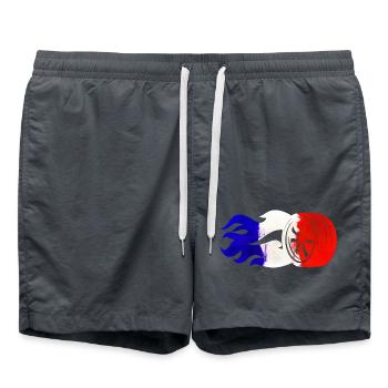 France Motorsport Flag - Swim Trunks - anthracite - Front - AI Model Male 185 light (185cm)