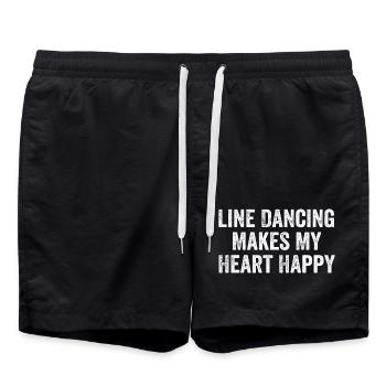 Line Dancing Makes My Heart Happy - Short de bain - noir - Devant - AI Model Male 185 light (185cm)