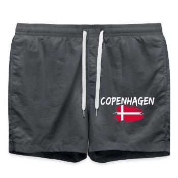 Copenhague Danemark Drapeau Copenhague - Short de bain - charbon - Devant - AI Model Male 185 light (185cm)