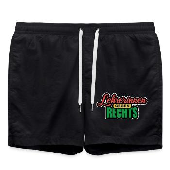 Lehrerinnen Gegen Rechts Gegen Rechts, gegen Hetze - Badeshorts - Schwarz - Vorne - AI Model Male 185 light (185cm)
