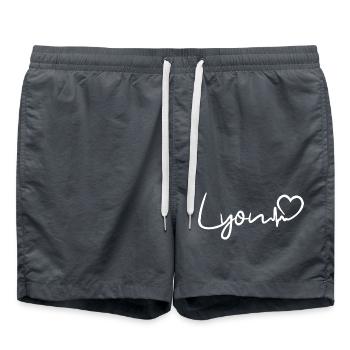 Battement de cœur lyonnais - Short de bain - charbon - Devant - AI Model Male 185 light (185cm)