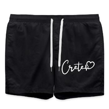 Crete Herzschlag Insel Kreta - Badeshorts - Schwarz - Vorne - AI Model Male 185 light (185cm)