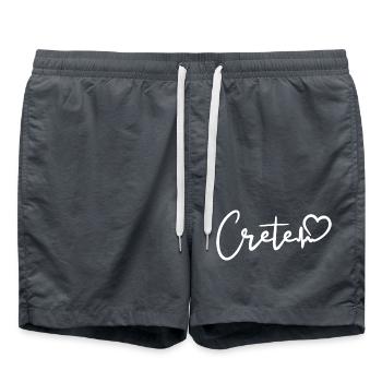 Crete Herzschlag Insel Kreta - Badeshorts - Anthrazit - Vorne - AI Model Male 185 light (185cm)
