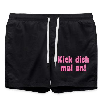 Model Saying Berlin - Swim Trunks - black - Front - AI Model Male 185 light (185cm)