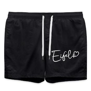 Eifel Herzschlag - Badeshorts - Schwarz - Vorne - AI Model Male 185 light (185cm)