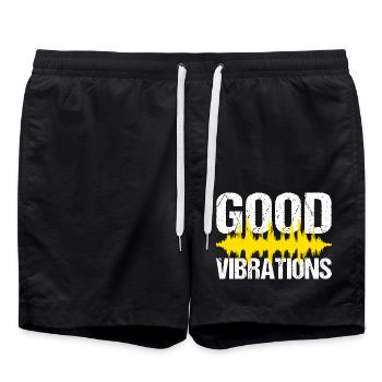 Good Vibrations Music Party - Badeshorts - Schwarz - Vorne - AI Model Male 185 light (185cm)