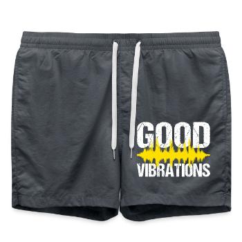 Bonne Vibration Musique Fête - Short de bain - charbon - Devant - AI Model Male 185 light (185cm)