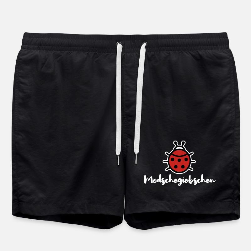 Modschegiebchen Marienkäfer Sächsisch Dialekt - Badeshorts - Schwarz
