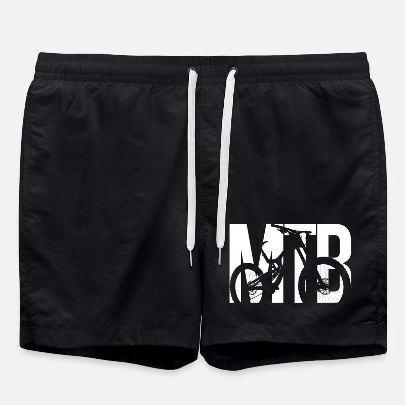 Bike Silhouette with Bold Lettering - Swim Trunks - black