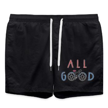 Biker Bicycle Biker Statement - Swim Trunks - black - Front - AI Model Male 185 light (185cm)