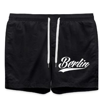 berlin berlingirl berlinermauer germany hauptstadt - Badeshorts - Schwarz - Vorne - AI Model Male 185 light (185cm)