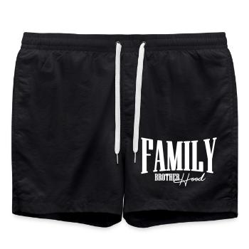 fraternité familiale bro sis maman papa papa maman - Short de bain - noir - Devant - AI Model Male 185 light (185cm)
