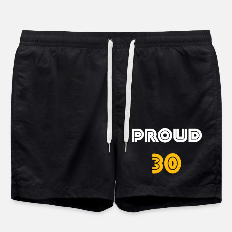 feiern, proud 30 - Badeshorts - Schwarz