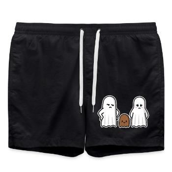 Drôle d’Halloween Adultère Ghost Bastard Baby - Short de bain - noir - Devant - AI Model Male 185 light (185cm)