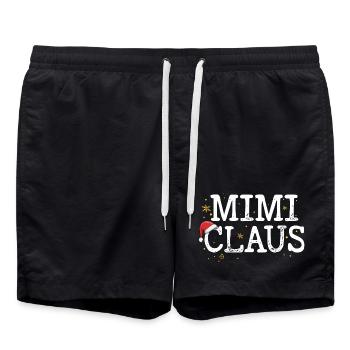 Mimi Noël : Logo du chapeau festif - Short de bain - noir - Devant - AI Model Male 185 light (185cm)