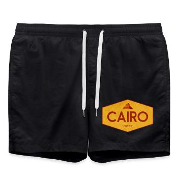 Emblème pyramidal du Caire en Égypte - Short de bain - noir - Devant - AI Model Male 185 light (185cm)